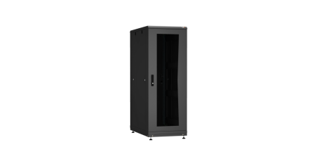 Напольный шкаф PRACTICAL, 19", 33U, стеклянная дверь, Ш600хВ1610хГ1000мм, в разобранном виде, черный-0