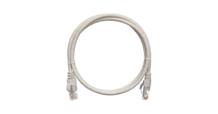 Коммутационный шнур NETLAN U/UTP 4 пары, Кат.6, PVC нг(B), серый, 1м.-0