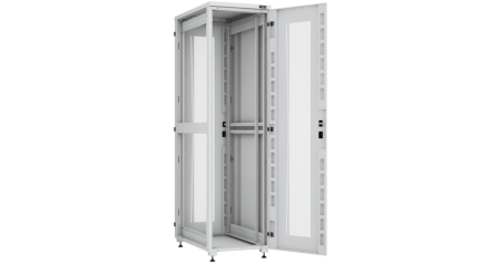 Напольный шкаф Lite 19",42U,перфор.двери,боковые цельномет.двухур.стенки,замки,600х2042х600,RAL7035-1