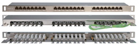 Патч-панель высокой плотности 19", 0.5U, 24 порта RJ-45, категория 6, Dual IDC, экранированная-0