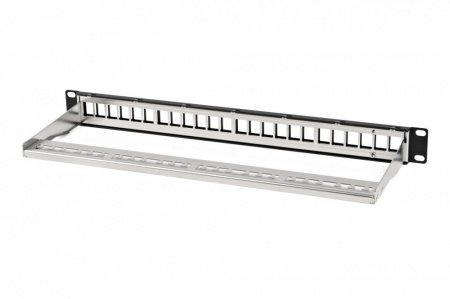 Модульная патч-панель 19", 24 порта,Flat Type,1U,для UTP/FTP Keystone(кр.KJ1-C2,KJ2-C5e,KJ2-C6)с орг-1