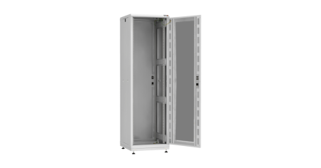 Напольный шкаф PRACTICAL, 19", 42U, стеклянная дверь, Ш600хВ2010хГ600мм, в разобранном виде, серый-1