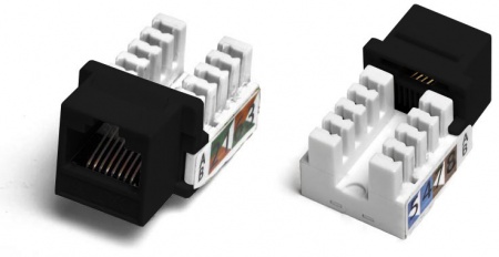 Вставка Keystone Jack RJ-45(8P8C), категория 6, Dual IDC, черная-0