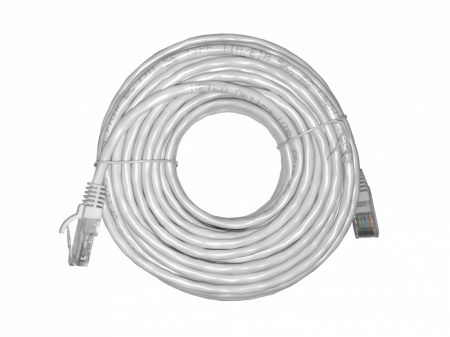 Патч-корд UTP4 cat 5e, 15,0м, ВС, LSZH, серый, литой коннектор NETKO Optima-0