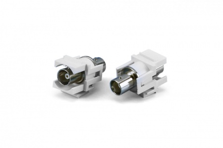 Вставка формата Keystone Jack с проходным адаптером BNC, D type, ROHS, белая-0