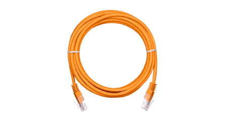 Коммутационный шнур NETLAN U/UTP 4 пары, Кат.5е, PVC нг(B), оранжевый, 3м.-0