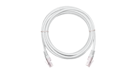 Коммутационный шнур NETLAN U/UTP 4 пары, Кат.5е, PVC нг(B), белый, 3м.-0