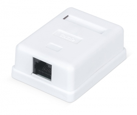 Розетка компьютерная RJ-45, категория 5e, неэкранированная, одинарная, внешняя, Dual IDC, цвет белый-0