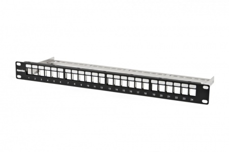 Модульная патч-панель 19", 24 порта,Flat Type,1U,для UTP/FTP Keystone(кр.KJ1-C2,KJ2-C5e,KJ2-C6)с орг-2