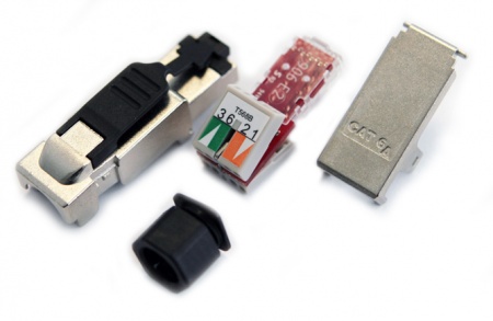 Коннектор RJ-45, Кат.6А, самозажимной, экран, для одножильного кабеля(внешнийдиаметр кабеля6-8 мм,23-1