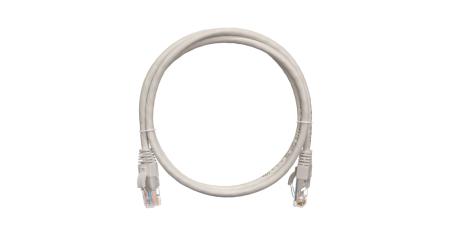 Коммутационный шнур NETLAN U/UTP 4 пары, Кат.5е, CCA, PVC нг(B), серый, 1,5м.-0