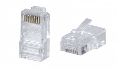 Коннектор RJ-45 под витую пару, категория 5e, неэкранированный, универсальный  (100 шт в упак)-0