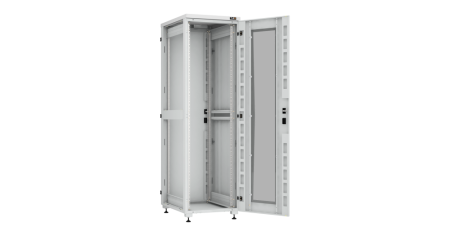 Напольный шкаф Lite 19",47U,стекл.дверь,мет.двухур.стенки,мет.задняя дверь,600х2264х800,RAL7035-3
