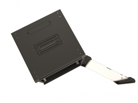 Hyperline TWB-1245-GP-RAL9004 Шкаф настенный 19", 12U, 650x600х450мм, стеклянная дверь, ручка, 9004-1