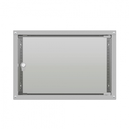 19'' Настенный шкаф NTSS LIME 15U 550×450×770 мм, стеклянная дверь, стенки не съемные, RAL 7035-3