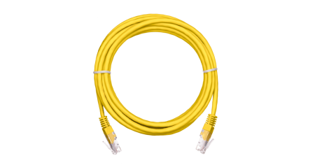 Коммутационный шнур NETLAN U/UTP 4 пары, Кат.5е, PVC нг(B), желтый, 1,5м.-0