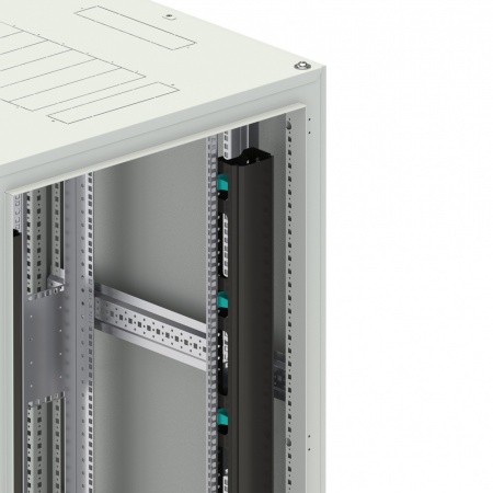 Вертикальный кабельный организатор DANNMAN CO-37U-VC-RAL9005 с крышкой, 37U, черный-1