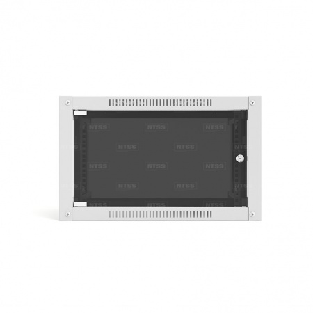 19'' Настенный шкаф NTSS СТАНДАРТ 6U 600×600×370 мм, стеклянная дверь, стенки съемные, RAL 7035-5