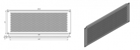 Фальшпанель в шкаф 19" 4U, перфорированная (RAL9005)-2