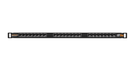Коммутационная панель NIKOMAX 19", 0,5U, 24 порта, Кат.5e, неэкранированная, с органайзером, черная-0