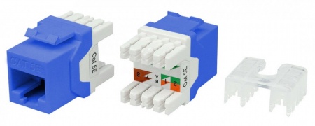 Вставка Keystone Jack RJ-45(8P8C), категория 5e, тип 180 градусов, синяя-0