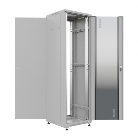 19" напольный шкаф "ПРЕМИУМ" 42U 800х1000мм, передняя дверь стекло,задняя дверь металл, RAL 7035-2