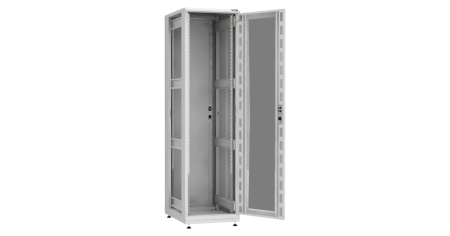Напольный шкаф PRACTICAL, 19", 47U, стеклянная дверь, Ш600хВ2232хГ800мм, в разобранном виде, серый-1