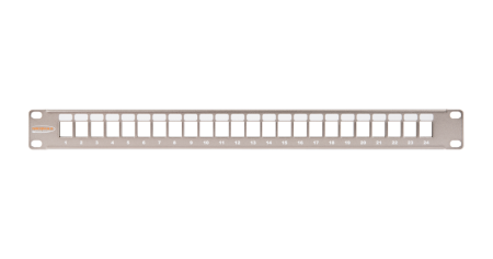 Коммутационная панель NIKOMAX 19", 1U, наборная, 24 модуля Keystone, UTP/STP, с орган., металлик-0