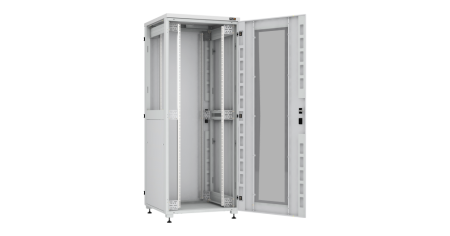 Напольный шкаф Lite 19",42U,стекл.дверь,мет.двухур.стенки,мет.задняя дверь,800х2042х800,RAL7035-2