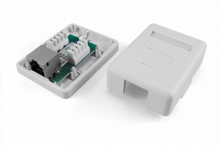 Розетка компьютерная RJ-45(8P8C), категория 5e, экранированная, одинарная, внешняя, Dual IDC-0