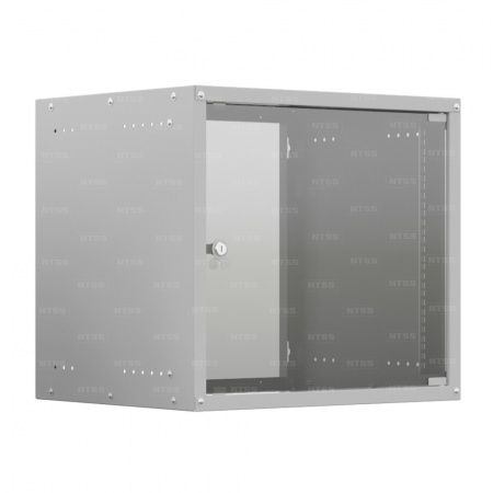 19'' Настенный шкаф NTSS LIME 18U 550×450×900 мм, стеклянная дверь, стенки не съемные, RAL 7035-0
